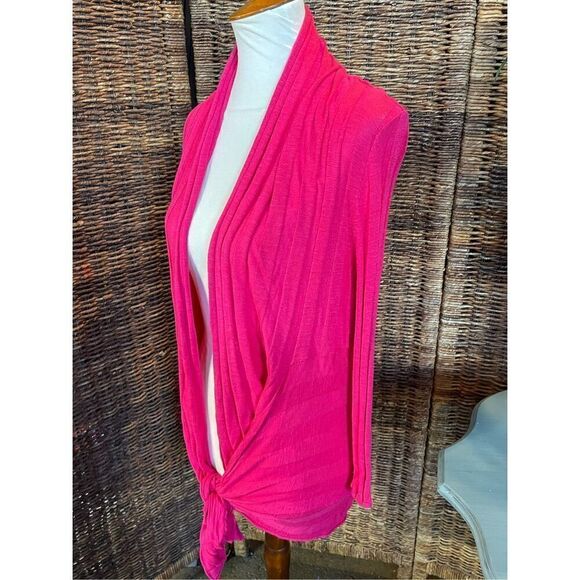 International Concepts Women's Pink Waterfall Tie Front Cardigan Medium - Picture 14 of 15